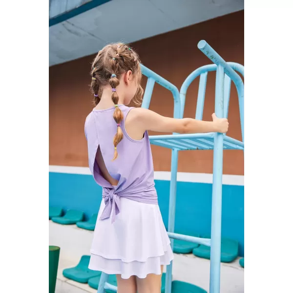 Arshiner Girls Tennis Skirt with Shorts High Waisted Active Skort Running Workout Athletic Golf Skirts with Pockets