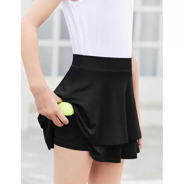 Arshiner Girls Tennis Skirt with Shorts High Waisted Active Skort Running Workout Athletic Golf Skirts with Pockets