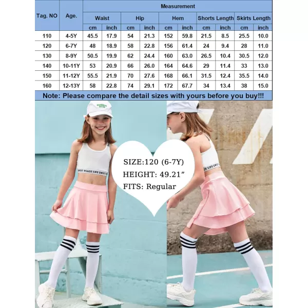 Arshiner Girls Tennis Skirt with Shorts High Waisted Active Skort Running Workout Athletic Golf Skirts with Pockets