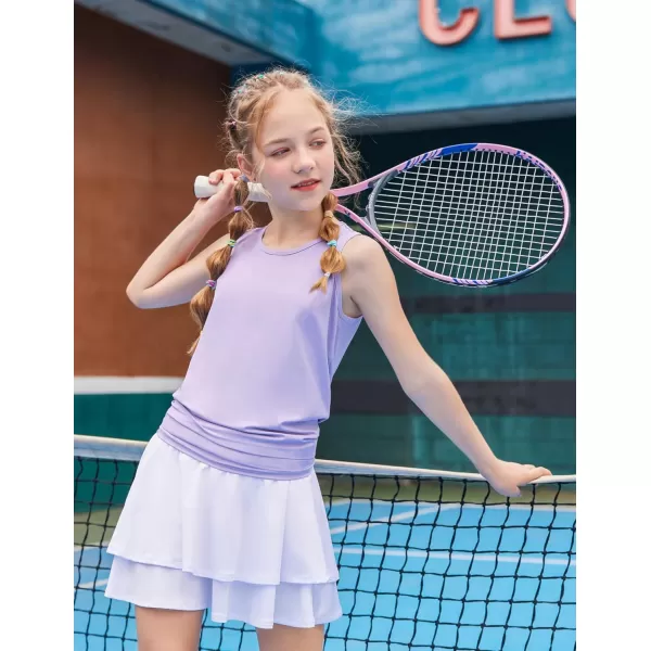 Arshiner Girls Tennis Skirt with Shorts High Waisted Active Skort Running Workout Athletic Golf Skirts with Pockets