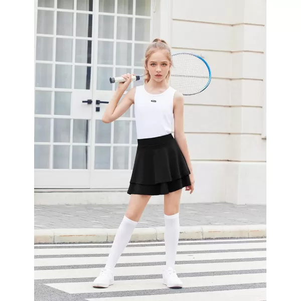 Arshiner Girls Tennis Skirt with Shorts High Waisted Active Skort Running Workout Athletic Golf Skirts with Pockets