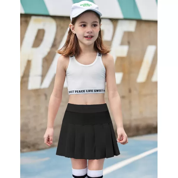 Arshiner Girl's Tennis Skirts with Shorts Athletic Pleated Skirt Workout Performance Skorts with Pockets for Kids 4-13Y