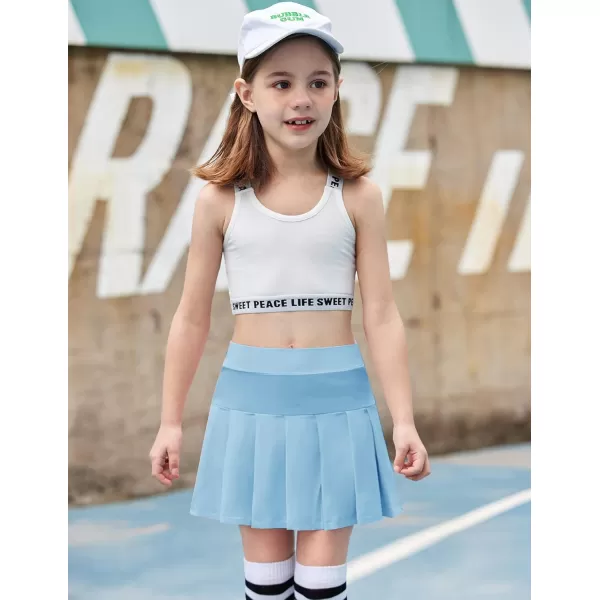 Arshiner Girl's Tennis Skirts with Shorts Athletic Pleated Skirt Workout Performance Skorts with Pockets for Kids 4-13Y