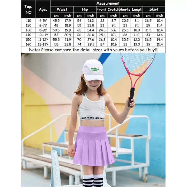 Arshiner Girl's Tennis Skirts with Shorts Athletic Pleated Skirt Workout Performance Skorts with Pockets for Kids 4-13Y