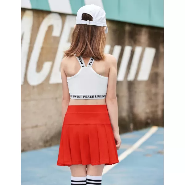 Arshiner Girl's Tennis Skirts with Shorts Athletic Pleated Skirt Workout Performance Skorts with Pockets for Kids 4-13Y