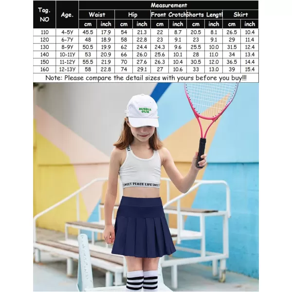 Arshiner Girl's Tennis Skirts with Shorts Athletic Pleated Skirt Workout Performance Skorts with Pockets for Kids 4-13Y
