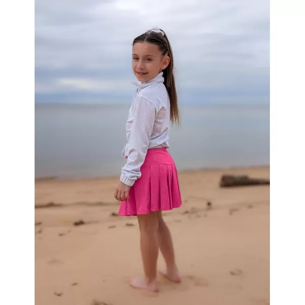 Arshiner Girl's Tennis Skirts with Shorts Athletic Pleated Skirt Workout Performance Skorts with Pockets for Kids 4-13Y