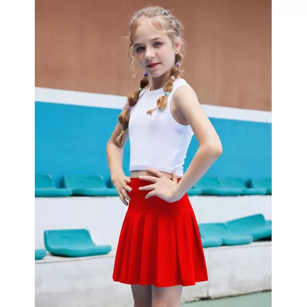 Arshiner Girl's Tennis Skirts with Shorts Athletic Pleated Skirt Workout Performance Skorts with Pockets for Kids 4-13Y