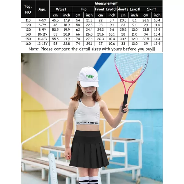 Arshiner Girl's Tennis Skirts with Shorts Athletic Pleated Skirt Workout Performance Skorts with Pockets for Kids 4-13Y