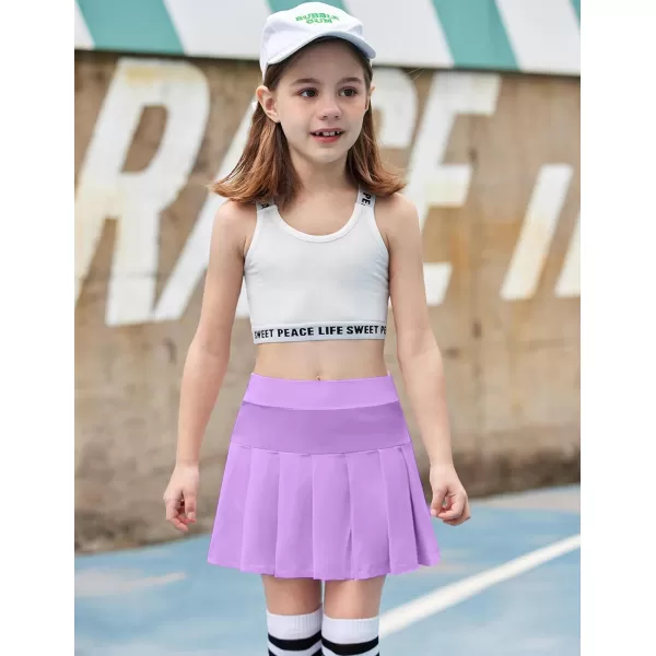 Arshiner Girl's Tennis Skirts with Shorts Athletic Pleated Skirt Workout Performance Skorts with Pockets for Kids 4-13Y