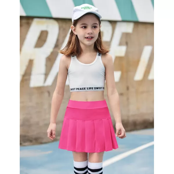 Arshiner Girl's Tennis Skirts with Shorts Athletic Pleated Skirt Workout Performance Skorts with Pockets for Kids 4-13Y