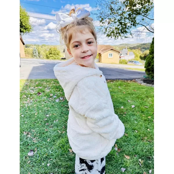 Arshiner Girls Warm Hoodie Sherpa Fleece Pullover Button Up Casual Outerwear Coat With Pockets