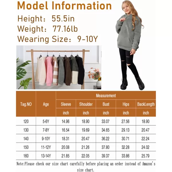 Arshiner Girls Warm Hoodie Sherpa Fleece Pullover Button Up Casual Outerwear Coat With Pockets