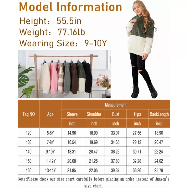 Arshiner Girls Warm Hoodie Sherpa Fleece Pullover Button Up Casual Outerwear Coat With Pockets
