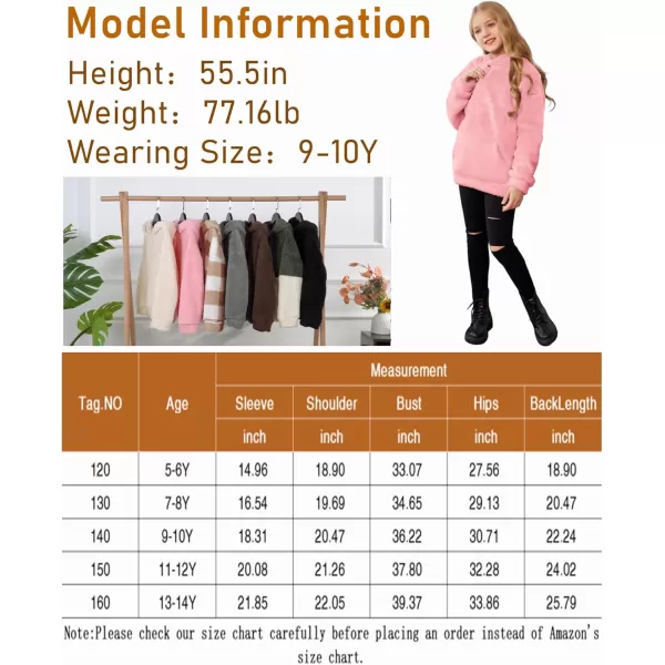 Arshiner Girls Warm Hoodie Sherpa Fleece Pullover Button Up Casual Outerwear Coat With Pockets