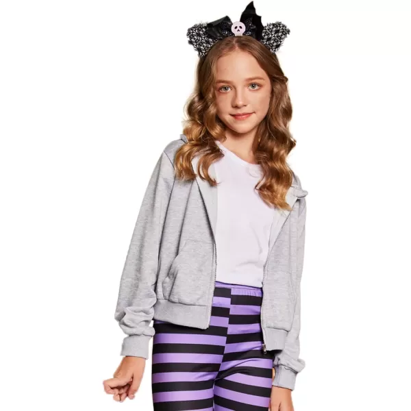 Arshiner Girls Zip Up Cropped Hoodies Casual Long Sleeve Sweatshirts Jackets with Pockets