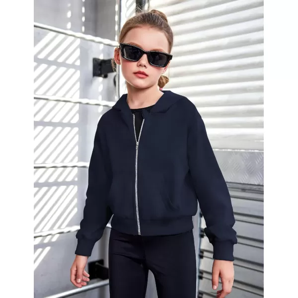 Arshiner Girls Zip Up Cropped Hoodies Casual Long Sleeve Sweatshirts Jackets with Pockets