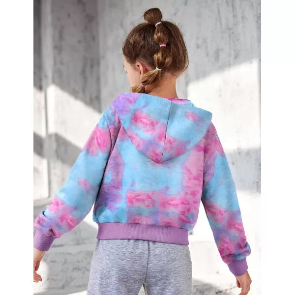 Arshiner Girls Zip Up Cropped Hoodies Casual Long Sleeve Sweatshirts Jackets with Pockets