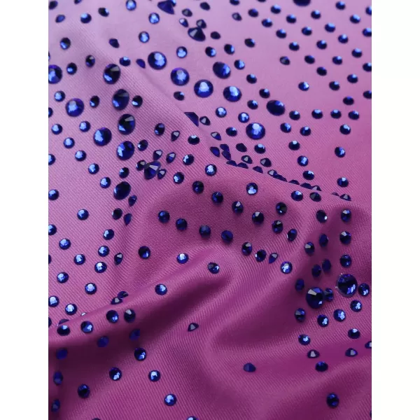 Arshiner Kid Girls Long Sleeve Color Gradient Gymnastics Leotard Shiny Diamond Ballet Dance One Piece Outfit