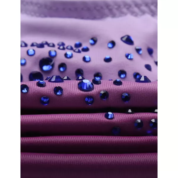 Arshiner Kid Girls Long Sleeve Color Gradient Gymnastics Leotard Shiny Diamond Ballet Dance One Piece Outfit