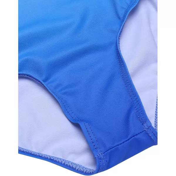 Arshiner Kid Girls Long Sleeve Color Gradient Gymnastics Leotard Shiny Diamond Ballet Dance One Piece Outfit