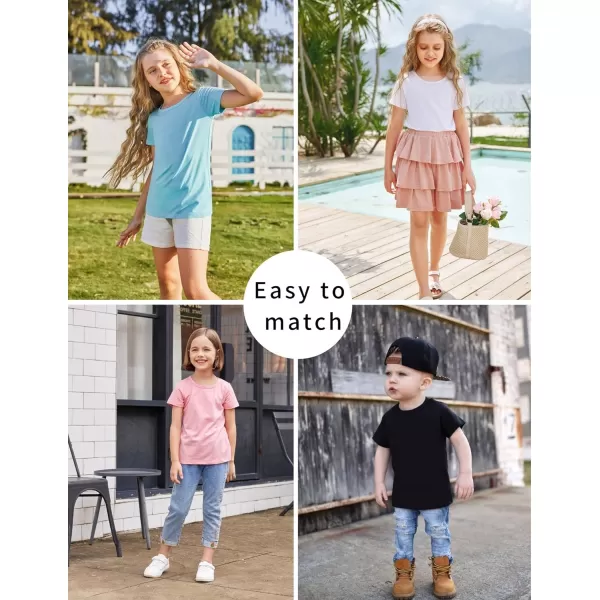 Arshiner Kids 2 Pack Short Sleeve Tees Girls Basic Tees 2pcs Shirt for Tie Dye