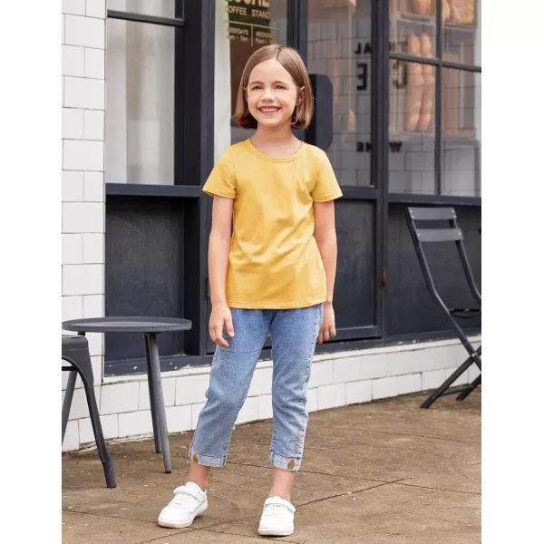 Arshiner Kids 2 Pack Short Sleeve Tees Girls Basic Tees 2pcs Shirt for Tie Dye