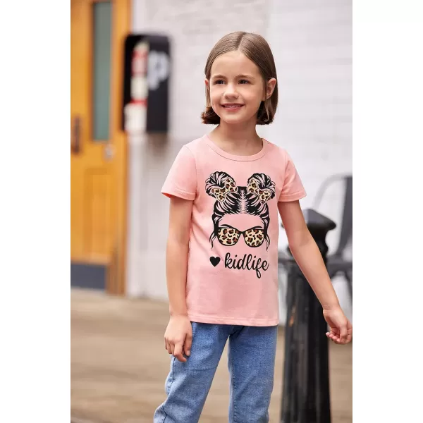 Arshiner Kids 2 Pack Short Sleeve Tees Girls Basic Tees 2pcs Shirt for Tie Dye