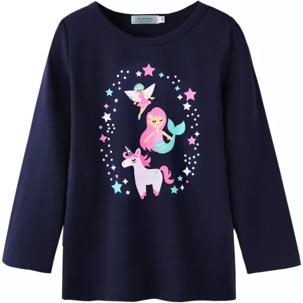 Arshiner Kids 3 Pack Long Sleeve Tees Girls Tees 3pcs Shirts