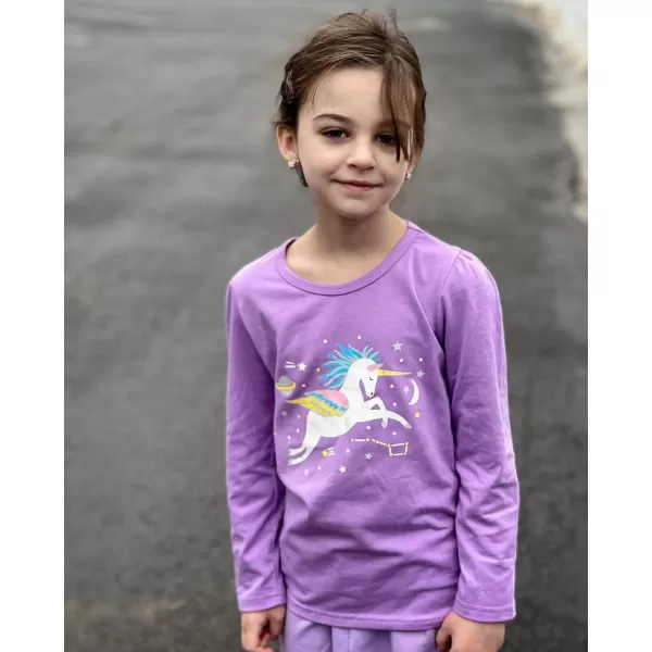 Arshiner Kids 3 Pack Long Sleeve Tees Girls Tees 3pcs Shirts
