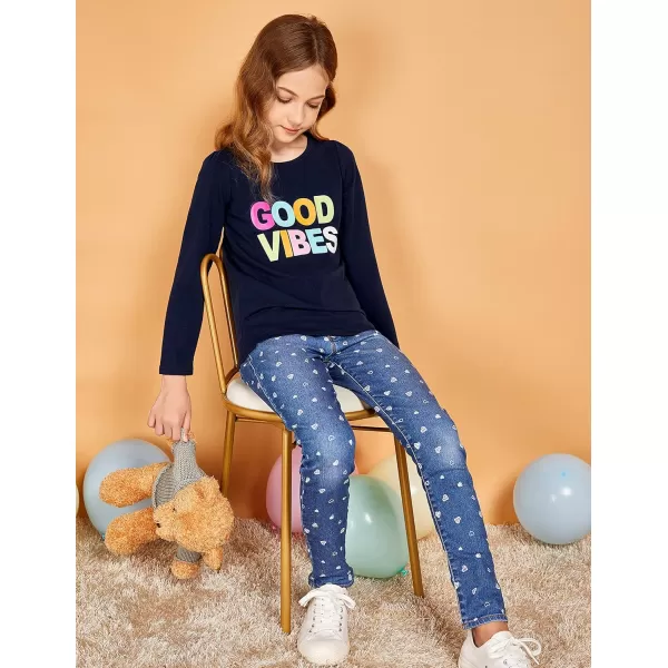 Arshiner Kids 3 Pack Long Sleeve Tees Girls Tees 3pcs Shirts