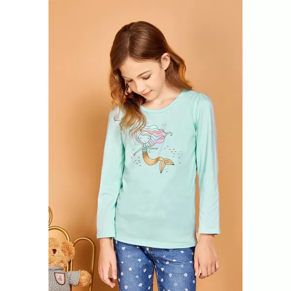 Arshiner Kids 3 Pack Long Sleeve Tees Girls Tees 3pcs Shirts
