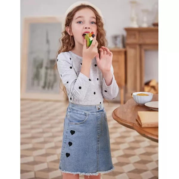 Arshiner Kids 3 Pack Long Sleeve Tees Girls Tees 3pcs Shirts