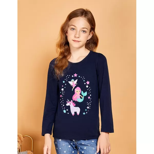 Arshiner Kids 3 Pack Long Sleeve Tees Girls Tees 3pcs Shirts
