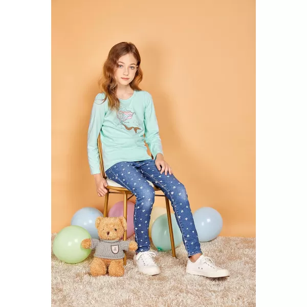 Arshiner Kids 3 Pack Long Sleeve Tees Girls Tees 3pcs Shirts