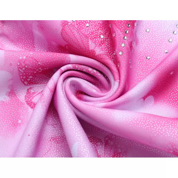 Arshiner Leotards for Girls Gymnastics with Shorts Color Gradient Shiny Diamond Kids Biketard