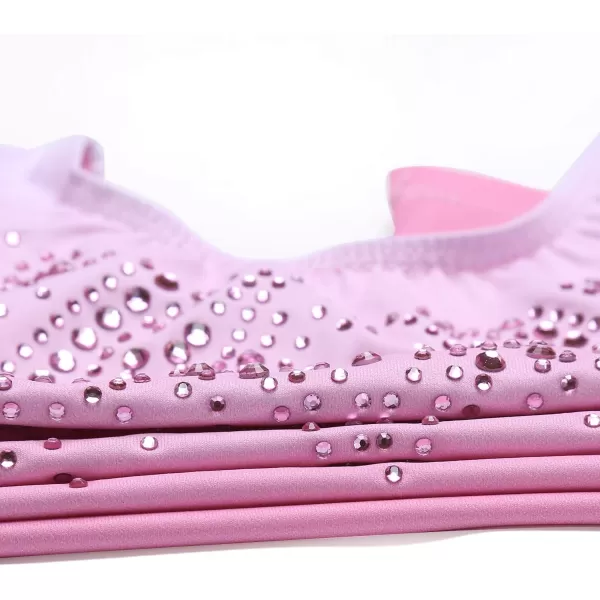 Arshiner Leotards for Girls Gymnastics with Shorts Color Gradient Shiny Diamond Kids Biketard