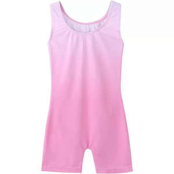 Arshiner Leotards for Girls Gymnastics with Shorts Color Gradient Shiny Diamond Kids Biketard