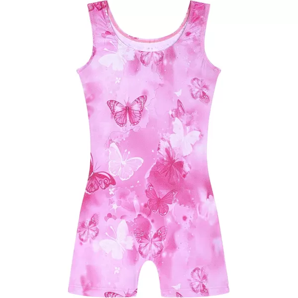 Arshiner Leotards for Girls Gymnastics with Shorts Color Gradient Shiny Diamond Kids Biketard