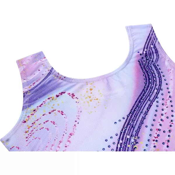 Arshiner Leotards for Girls Gymnastics with Shorts Color Gradient Shiny Diamond Kids Biketard