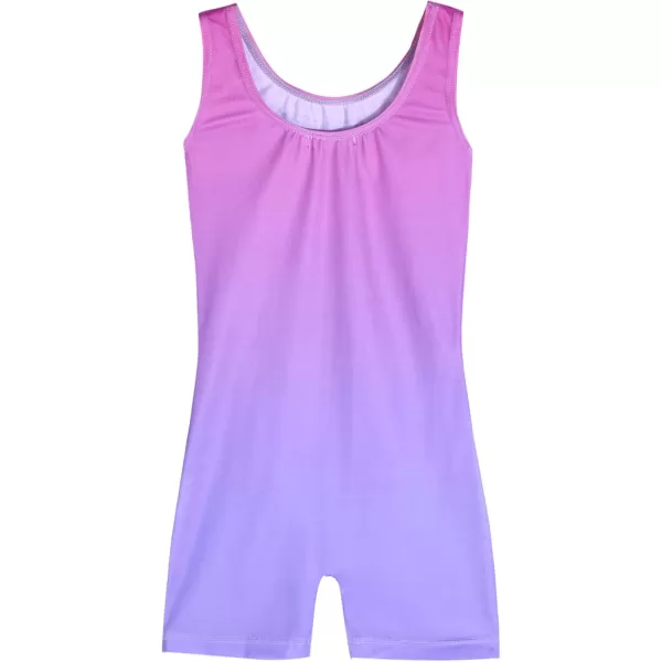 Arshiner Leotards for Girls Gymnastics with Shorts Color Gradient Shiny Diamond Kids Biketard