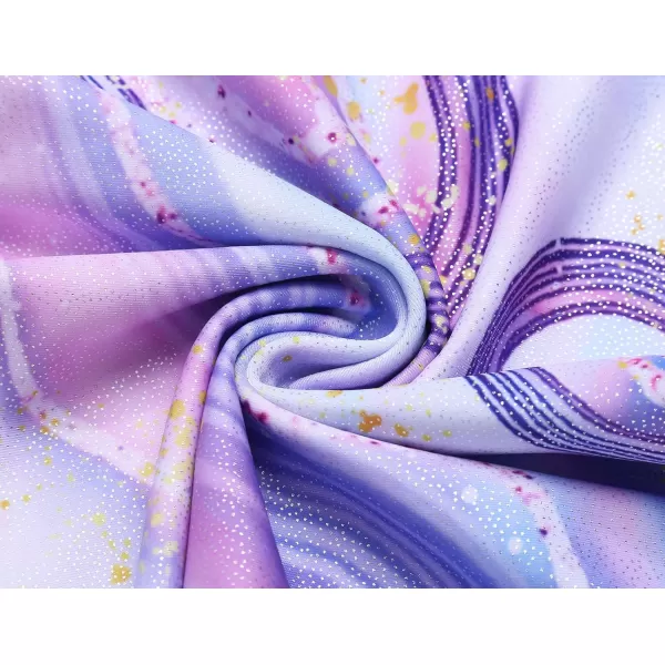 Arshiner Leotards for Girls Gymnastics with Shorts Color Gradient Shiny Diamond Kids Biketard