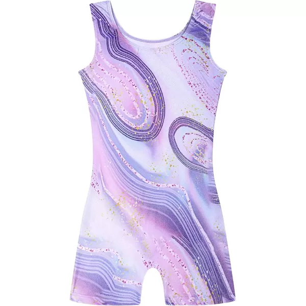 Arshiner Leotards for Girls Gymnastics with Shorts Color Gradient Shiny Diamond Kids Biketard