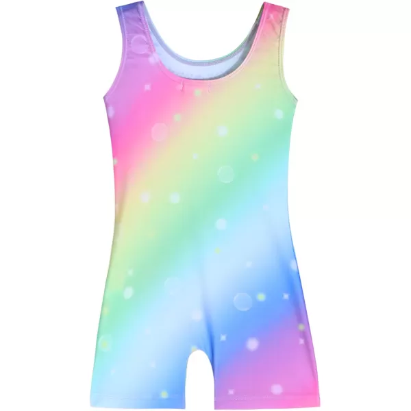 Arshiner Leotards for Girls Gymnastics with Shorts Color Gradient Shiny Diamond Kids Biketard