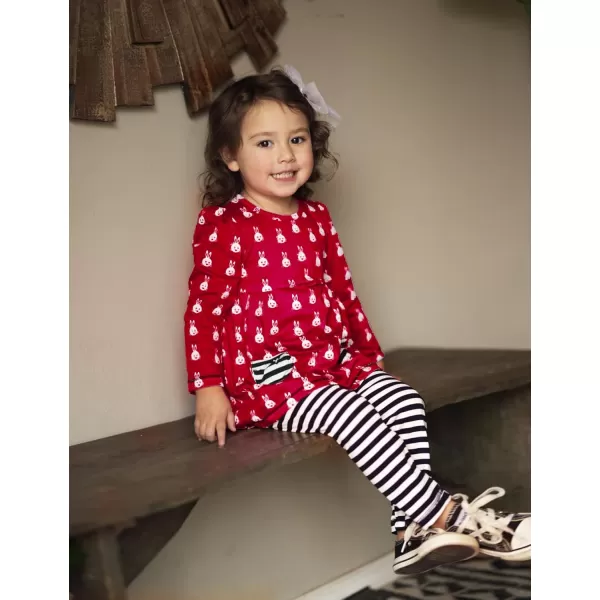 Arshiner Little Girls' Pajama Sets Clothing Sets Bunny Long Sleeve Outfits 2 PCS Top Leggings Sets