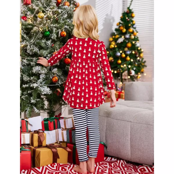 Arshiner Little Girls' Pajama Sets Clothing Sets Bunny Long Sleeve Outfits 2 PCS Top Leggings Sets