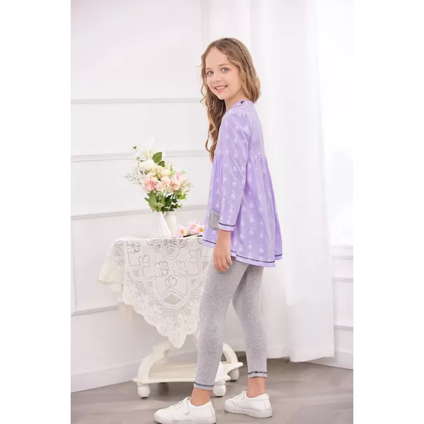 Arshiner Little Girls' Pajama Sets Clothing Sets Bunny Long Sleeve Outfits 2 PCS Top Leggings Sets
