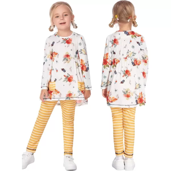 Arshiner Little Girls' Pajama Sets Clothing Sets Bunny Long Sleeve Outfits 2 PCS Top Leggings Sets