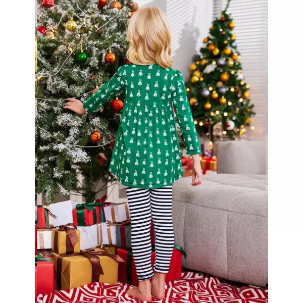 Arshiner Little Girls' Pajama Sets Clothing Sets Bunny Long Sleeve Outfits 2 PCS Top Leggings Sets