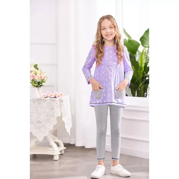 Arshiner Little Girls' Pajama Sets Clothing Sets Bunny Long Sleeve Outfits 2 PCS Top Leggings Sets
